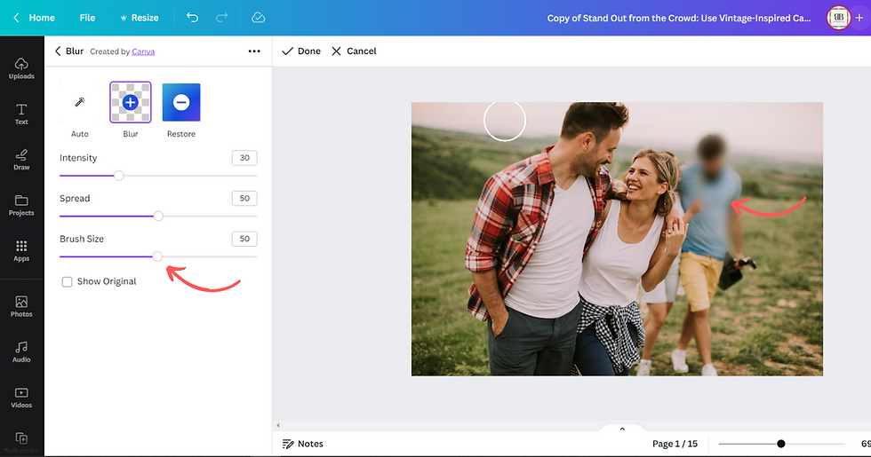 HOW TO BLUR THE FACE IN A PHOTO USING CANVA