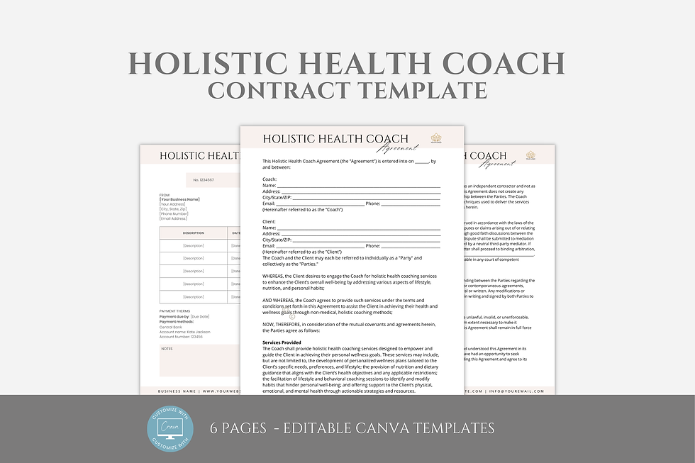 Holistic Health Coach Contract Template