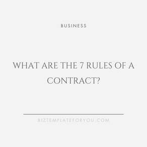 What are the 7 rules of a contract?
