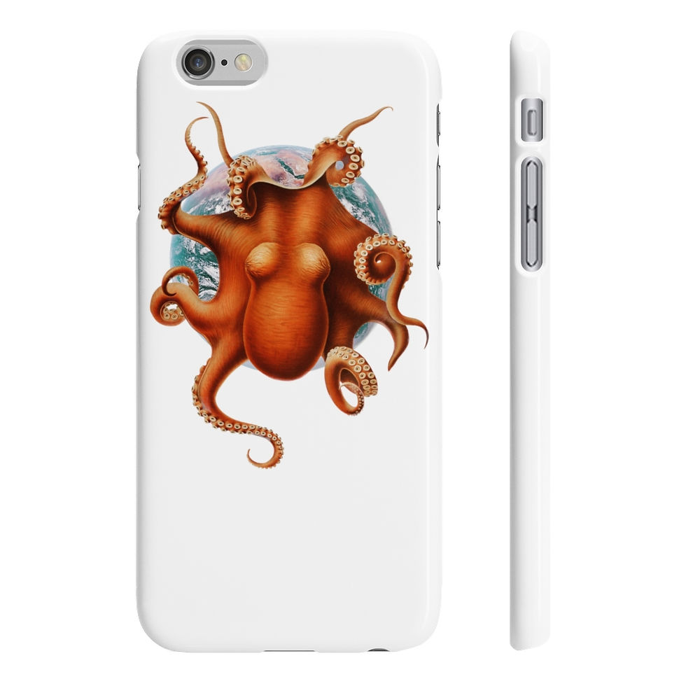 Thumbnail: Octopus Earth Hug - Slim Phone Cases