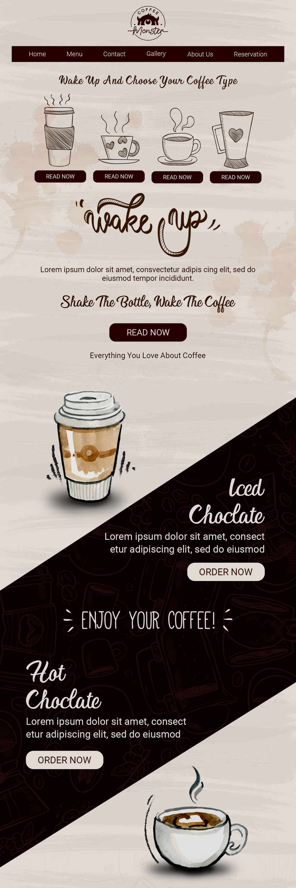 website design for coffee shop