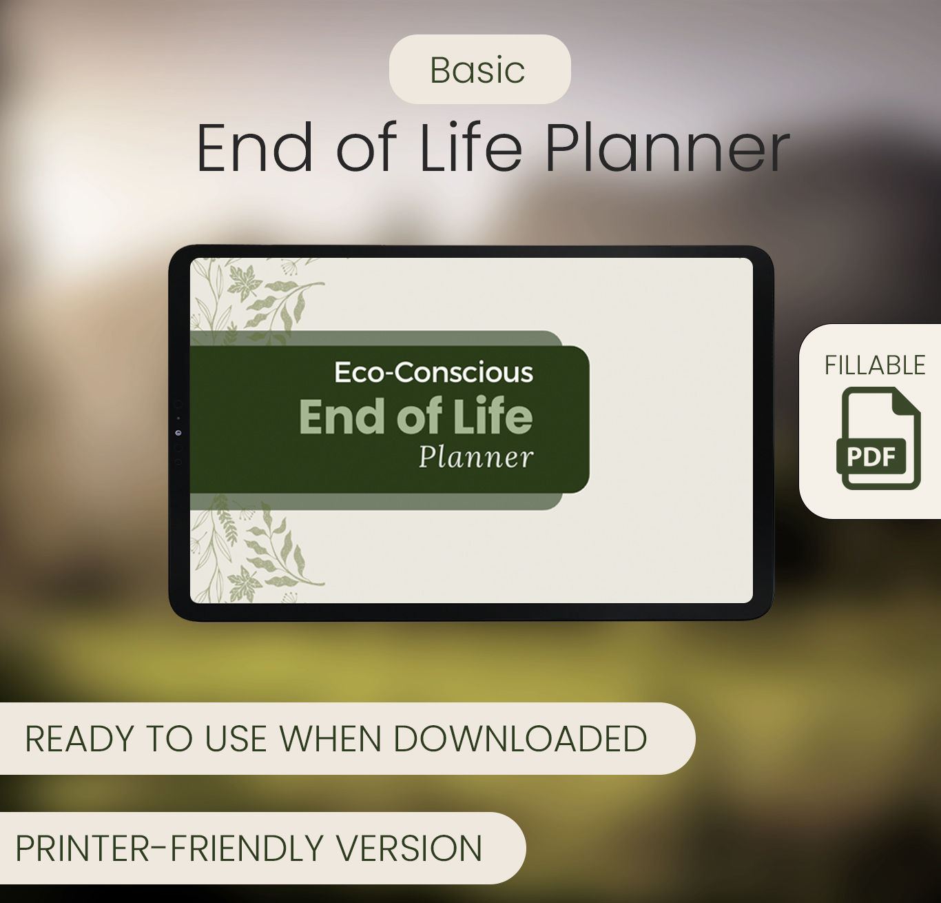 Eco-Conscious End of Life Planner - Printer Friendly