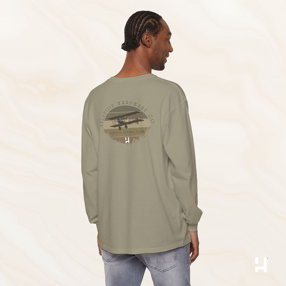 Thumbnail: Vintage Biplane Long Sleeve Tee — Aviation Hardware Co. Graphic Shirt