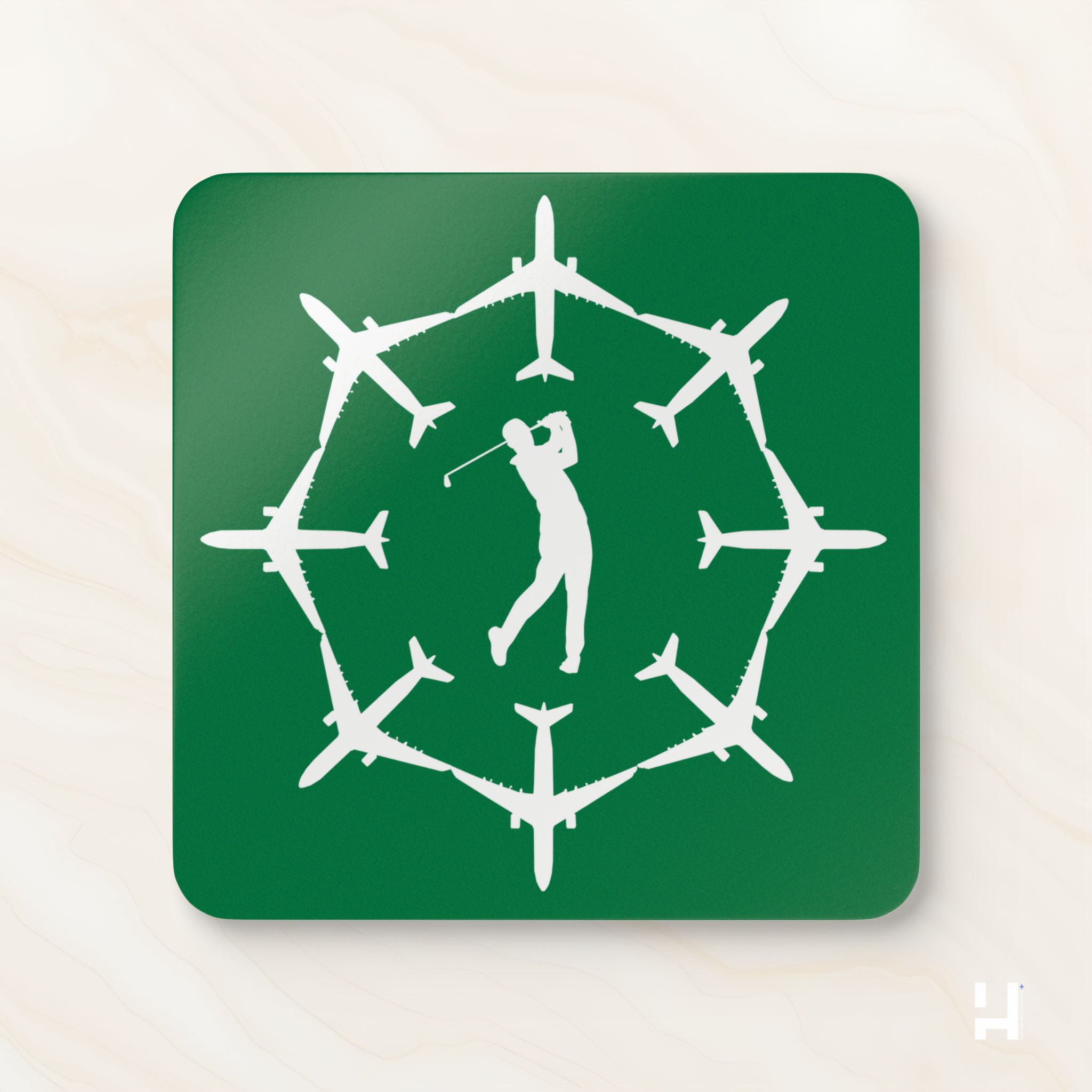 Golf & Planes Cork Coaster Set 