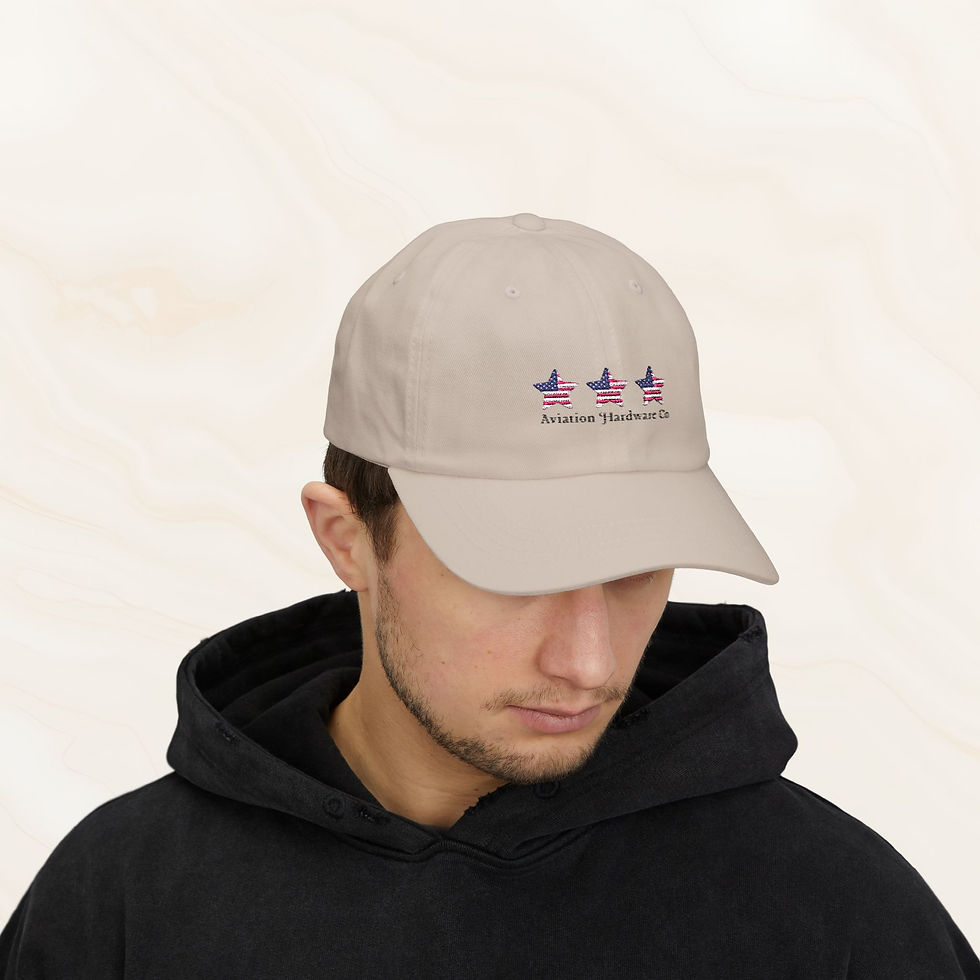 Thumbnail: Embroidered American Flag Aviation Hardware Co Dad Cap 