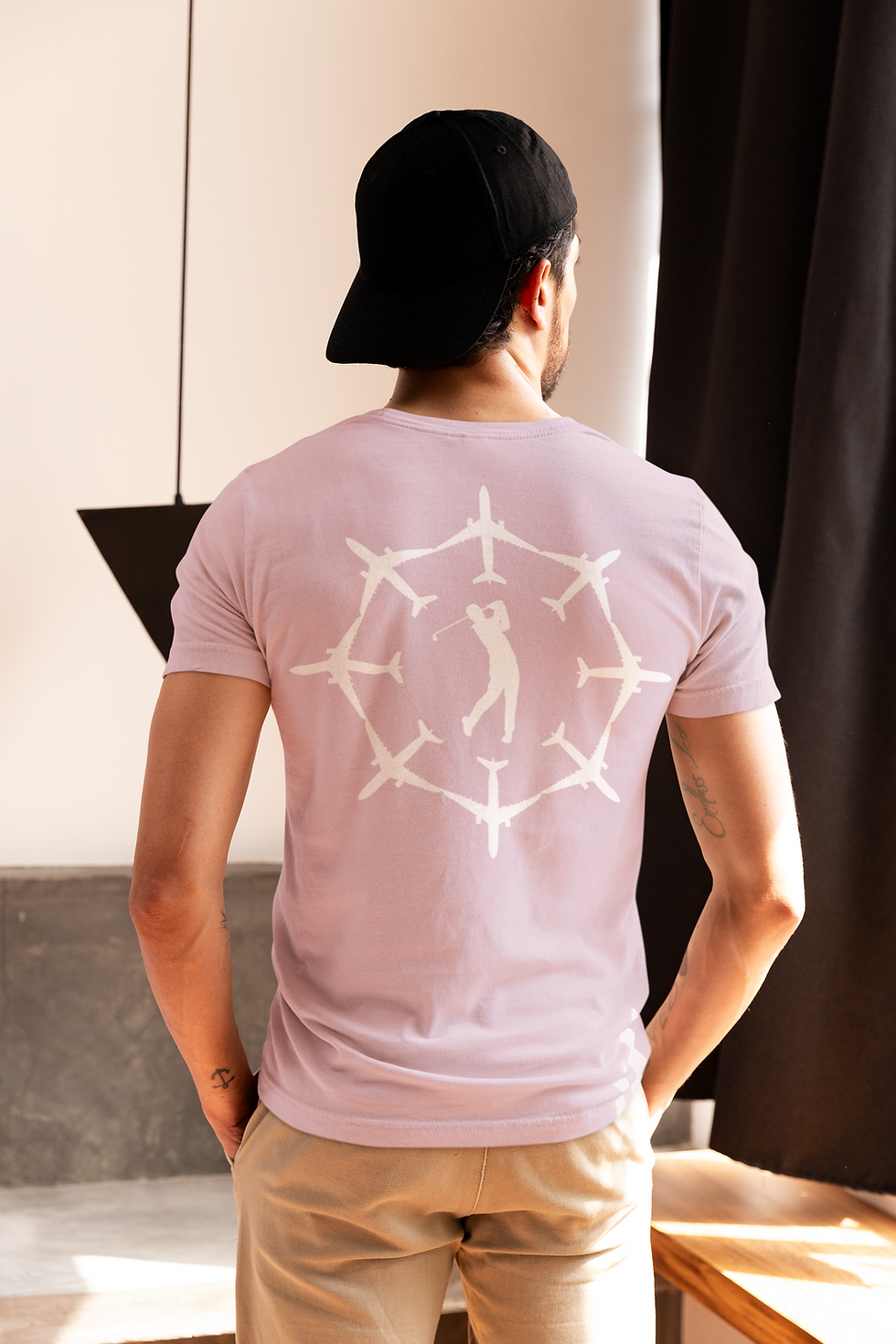Thumbnail: Aviator Golf T-Shirt — Pilot Plane Circle Golfing Design