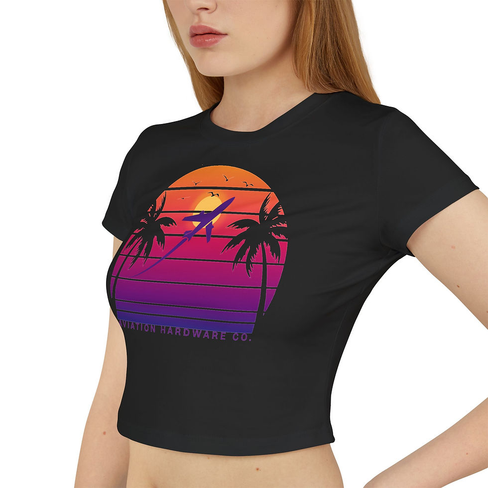 Thumbnail: Women's Aviation Sunset Crop Top |Organic Cotton