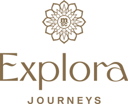 Explora Journeys logo with elegant serif font, representing luxury ocean travel and refined experiences.