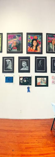 Student artwork gallery showing at Pomona Arts Colony