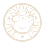 The Smok'd Hog logo in beige