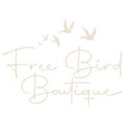 The Freebird Boutique logo in beige