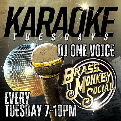 Flyer image for Karaoke Tuesdays Nights with DJ One Voice 7pm to 10pm