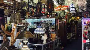 Antique shop filled with vintage lighting and home decor