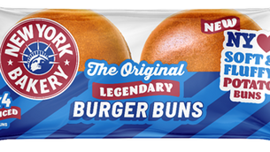 New York Bakery brings potato buns to UK retail with launch of Legendary Burger Buns