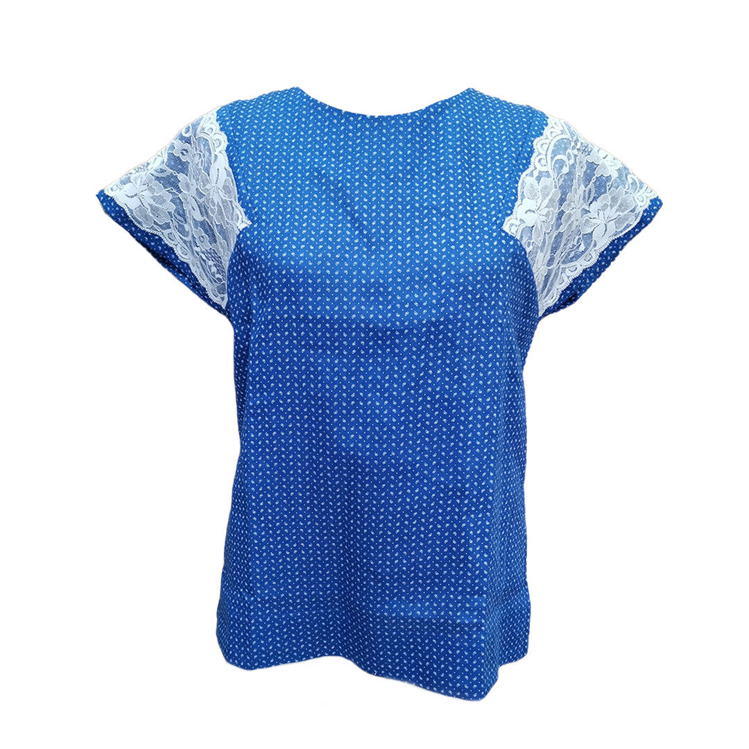 Blouse with Lace Patches