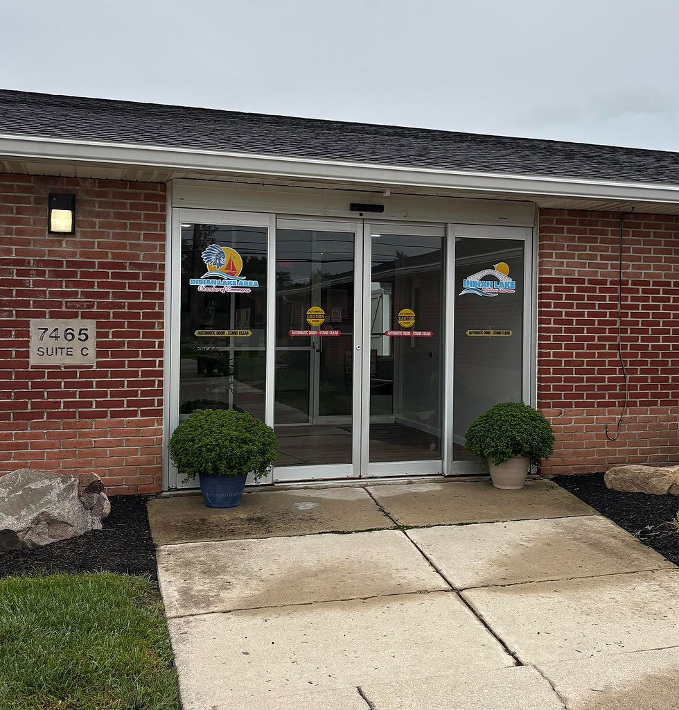 the outside of the new indian lake chamber office building