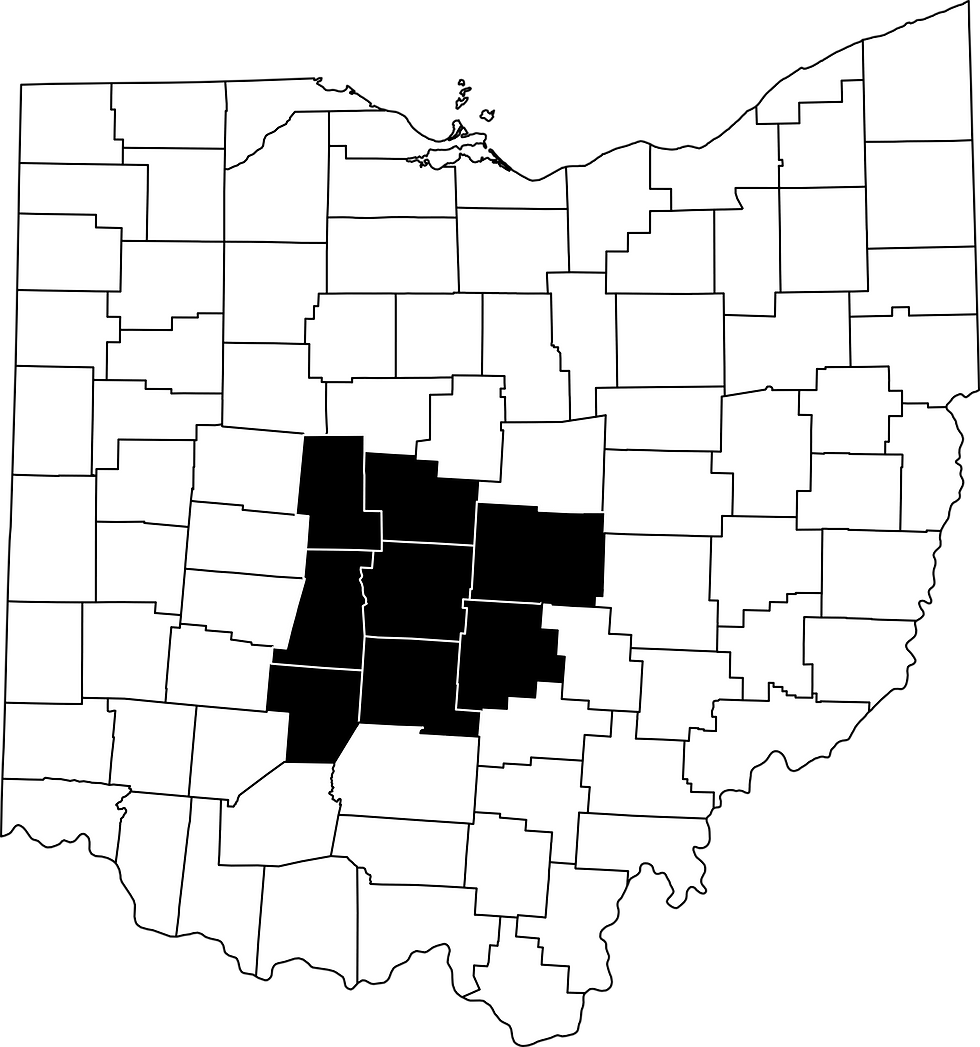 Map of Central Ohio Service Areas