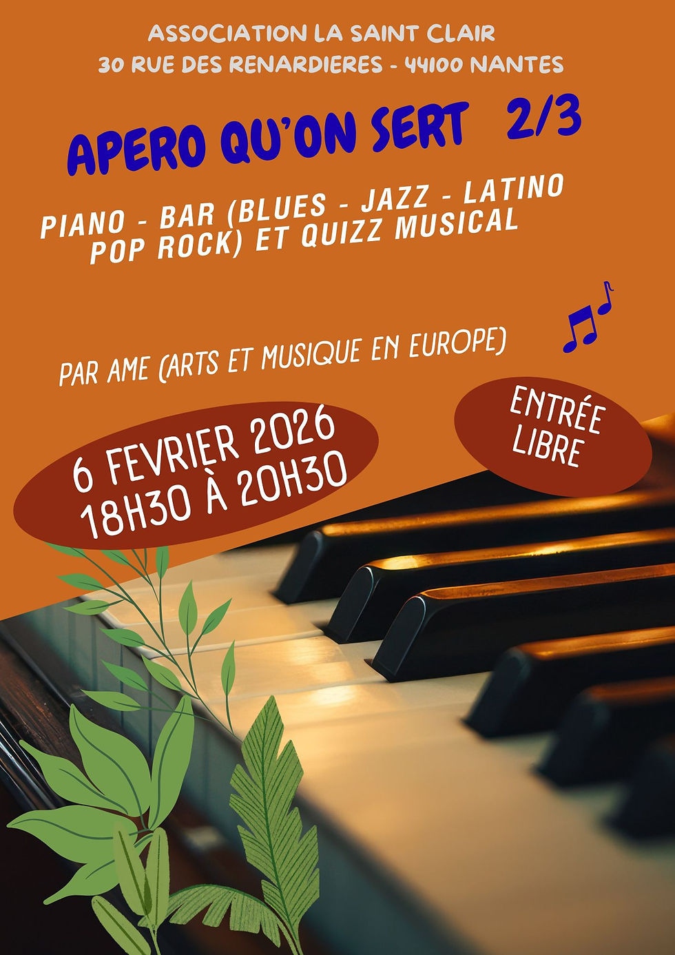 Apéro qu’on sert – Soirée musicale & quiz à La Saint Clair