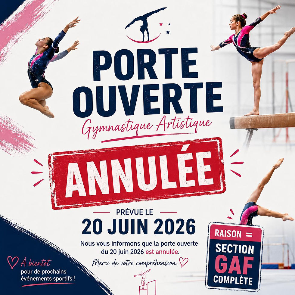 Saison 2026 - 2027 : plus de places disponibles pour la gymnastique artistique !