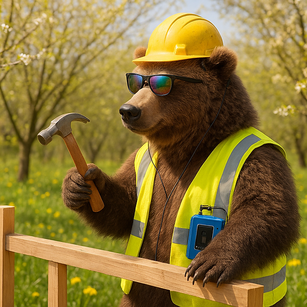 Ouvrier ours dans la forêt printanière
