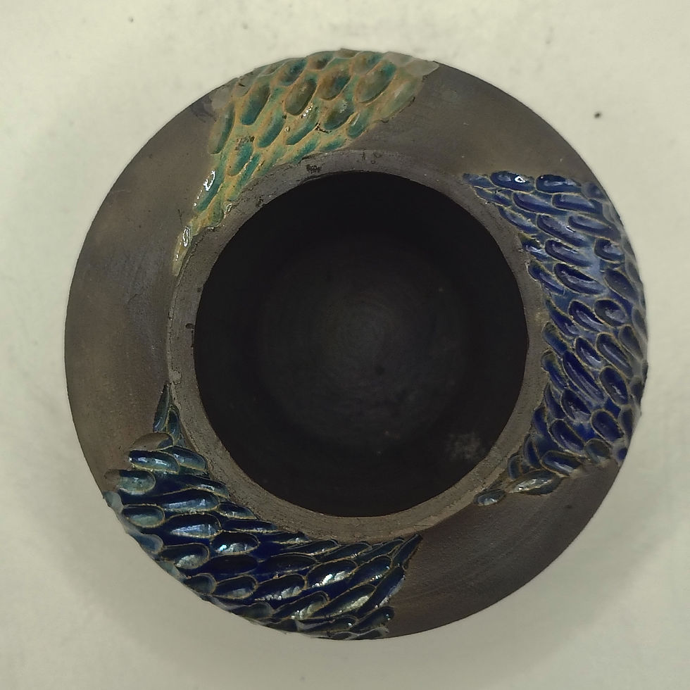 Thumbnail: Small Raku Mermaid Pot