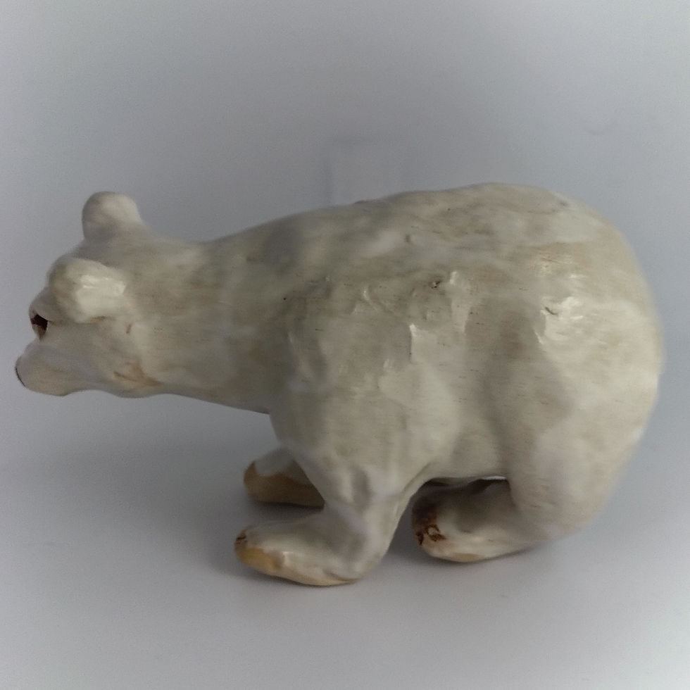 Thumbnail: Glazed Ceramic Stoneware Handmade Polar Bear Sculpture
