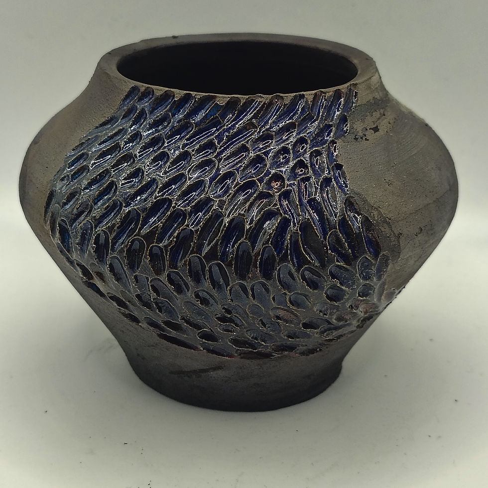 Thumbnail: Blue & Green Raku Mermaid Pot