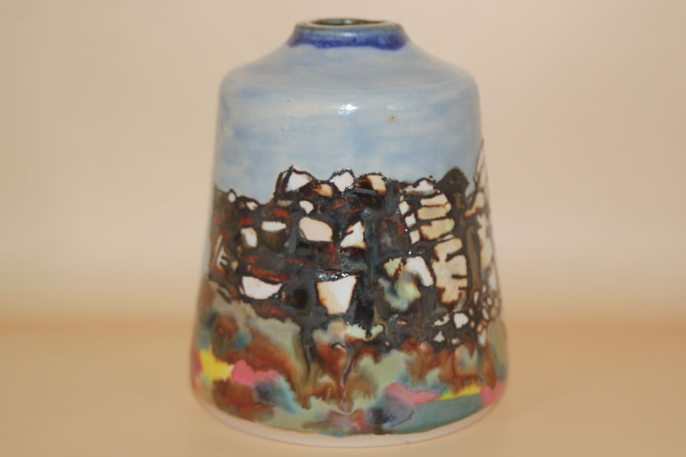 Thumbnail: Cow and Calf, Ilkley handthrown vase