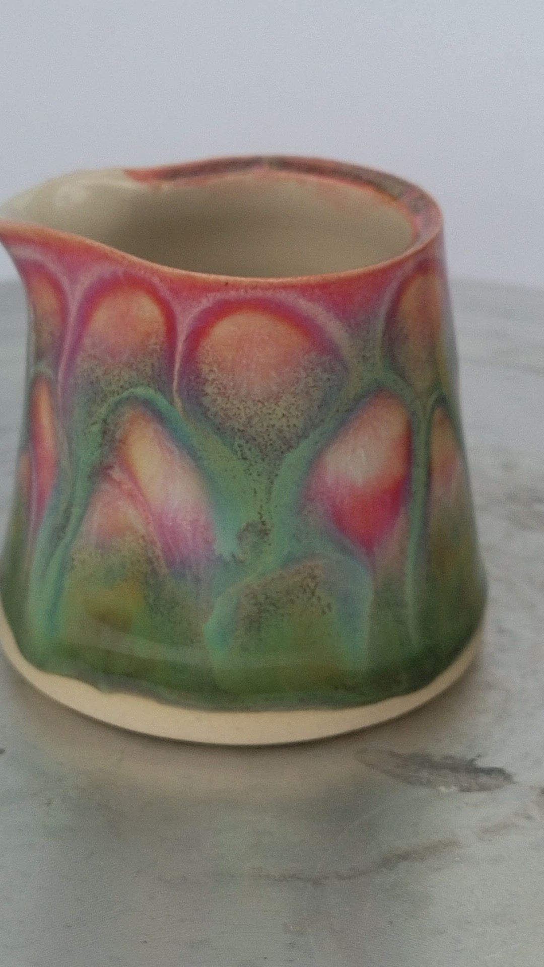 Green & Pink Hydrangea Cream/Milk Jug