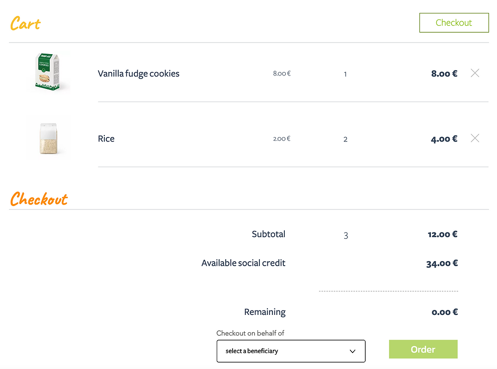 Design of our custom checkout