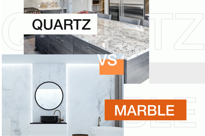 Quatz Vs Marble Countertop Looks