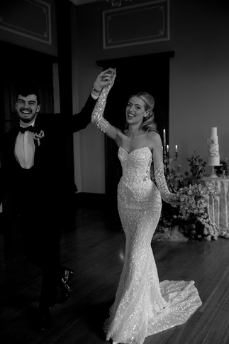 Bride in Wona Concept evening wedding dress at Kinmount House