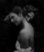 black and white wedding portrait