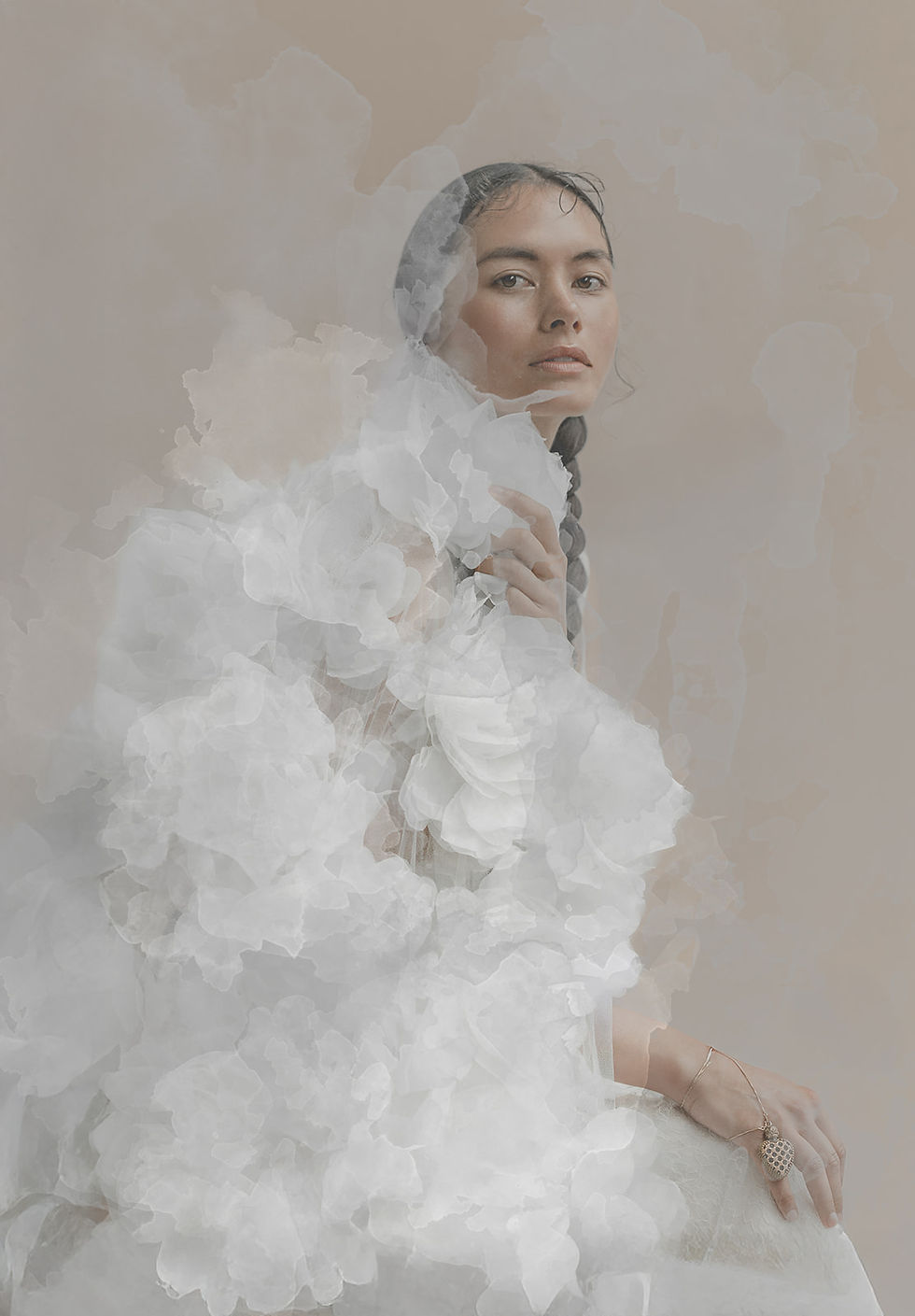 artistic take on bridal portrait