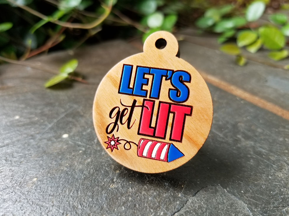 Thumbnail: Let's Get Lit Patriotic Pet Tag