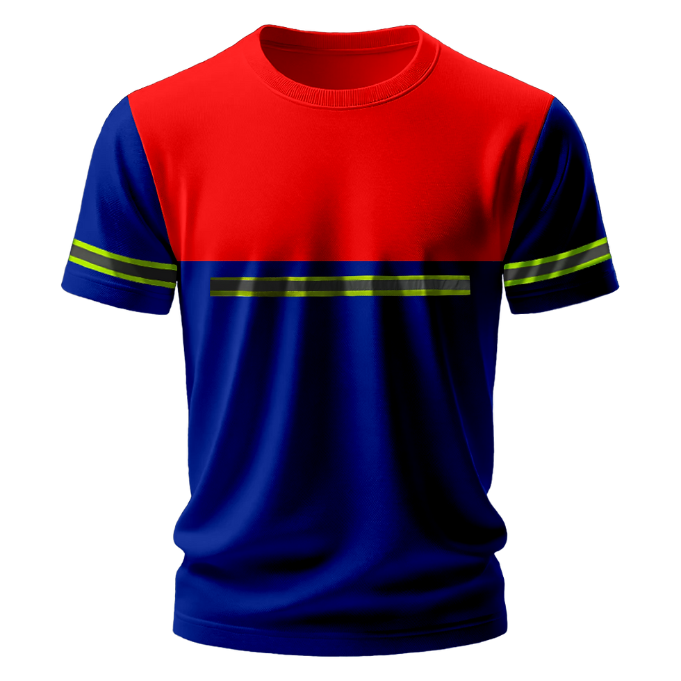 Küçük resim: Nazar Kırmızı Garni Reflektörlü Bisiklet Yaka T-Shirt (1418)