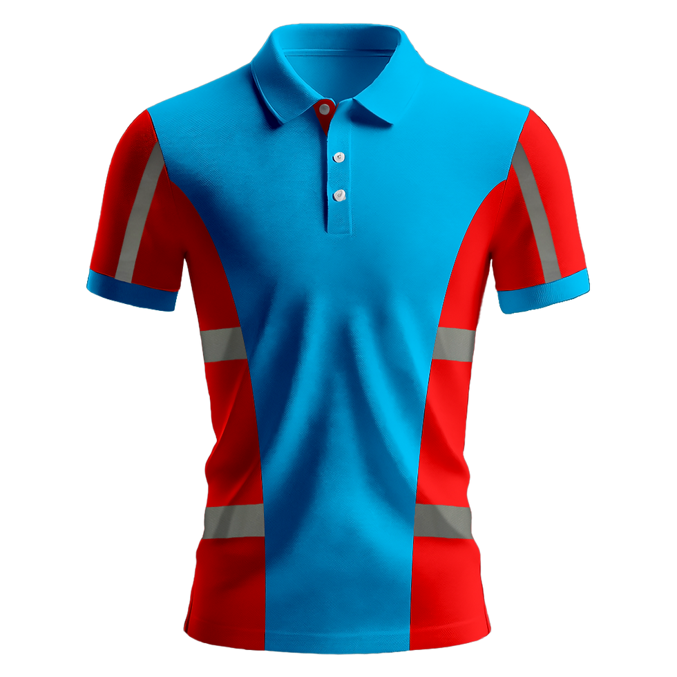 Küçük resim: Nazar Kırmızı Garni Reflektörlü Polo Yaka T-Shirt (1029)