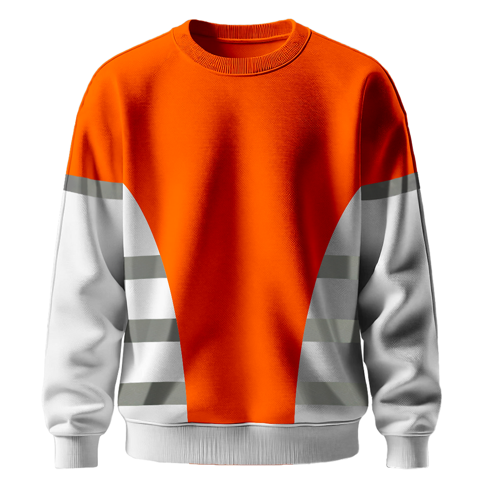 Küçük resim: Nazar Beyaz Garni Reflektörlü Bisiklet Yaka Sweatshirt (7624)