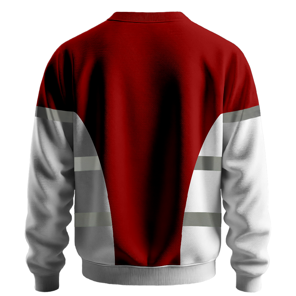 Küçük resim: Nazar Beyaz Garni Reflektörlü Bisiklet Yaka Sweatshirt (7632)