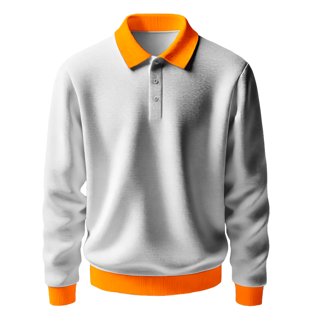 Nazar Turuncu Ribana Polo Yaka Sweatshirt (7003)
