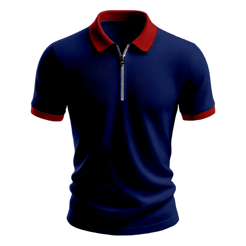 Küçük resim: Nazar Bordo Ribana Fermuarlı Polo Yaka T-Shirt (1202)