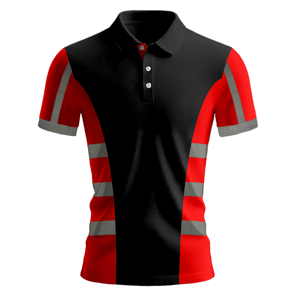 Küçük resim: Nazar Kırmızı Garni Reflektörlü Polo Yaka T-Shirt (1037)