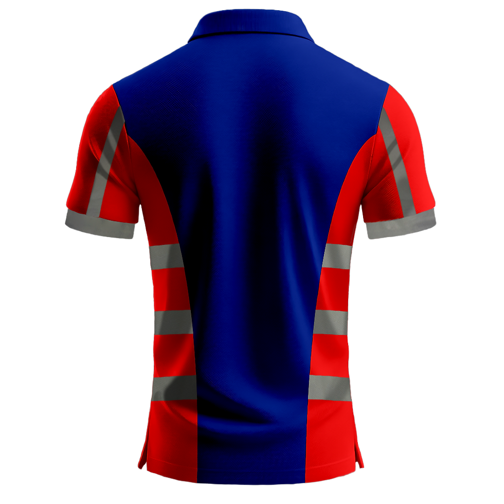 Küçük resim: Nazar Kırmızı Garni Reflektörlü Polo Yaka T-Shirt (1037)