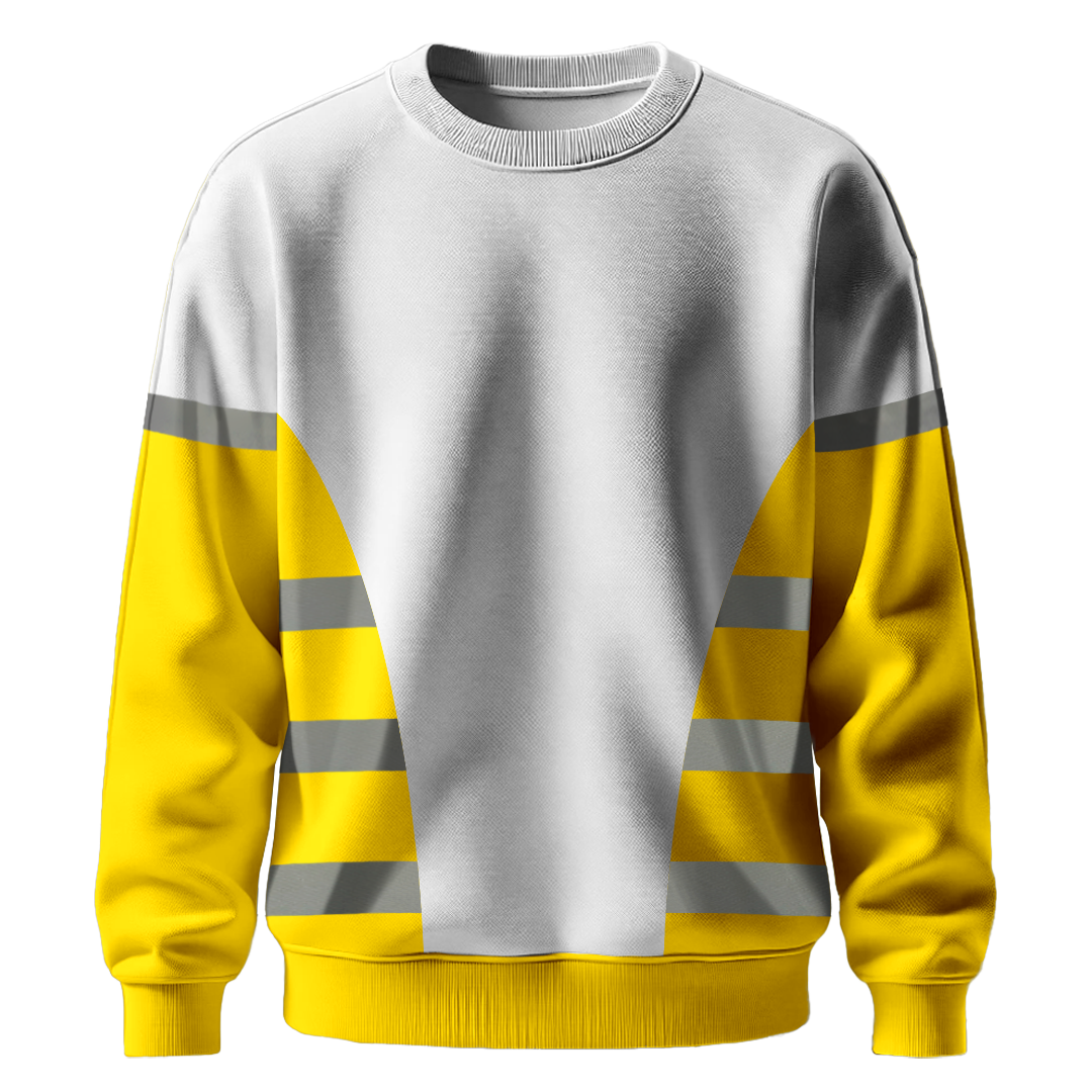 Nazar Sarı Garni Reflektörlü Bisiklet Yaka Sweatshirt (7629)