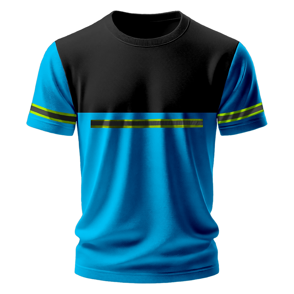 Küçük resim: Nazar Siyah Garni Reflektörlü Bisiklet Yaka T-Shirt (1415)