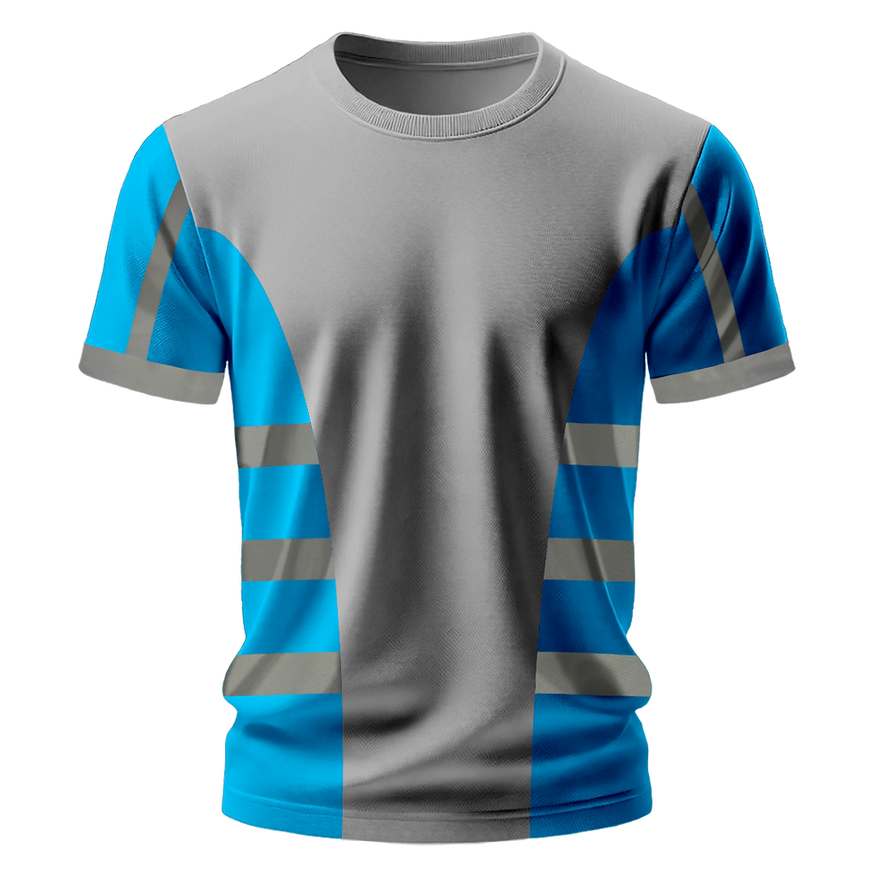 Küçük resim: Nazar Turkuaz Garni Reflektörlü Bisiklet Yaka T-Shirt (1436)