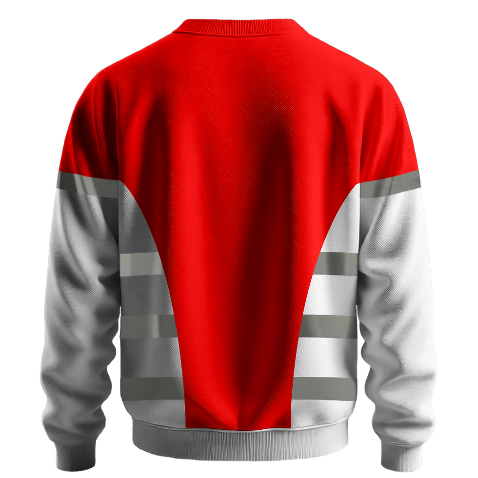 Küçük resim: Nazar Beyaz Garni Reflektörlü Bisiklet Yaka Sweatshirt (7624)