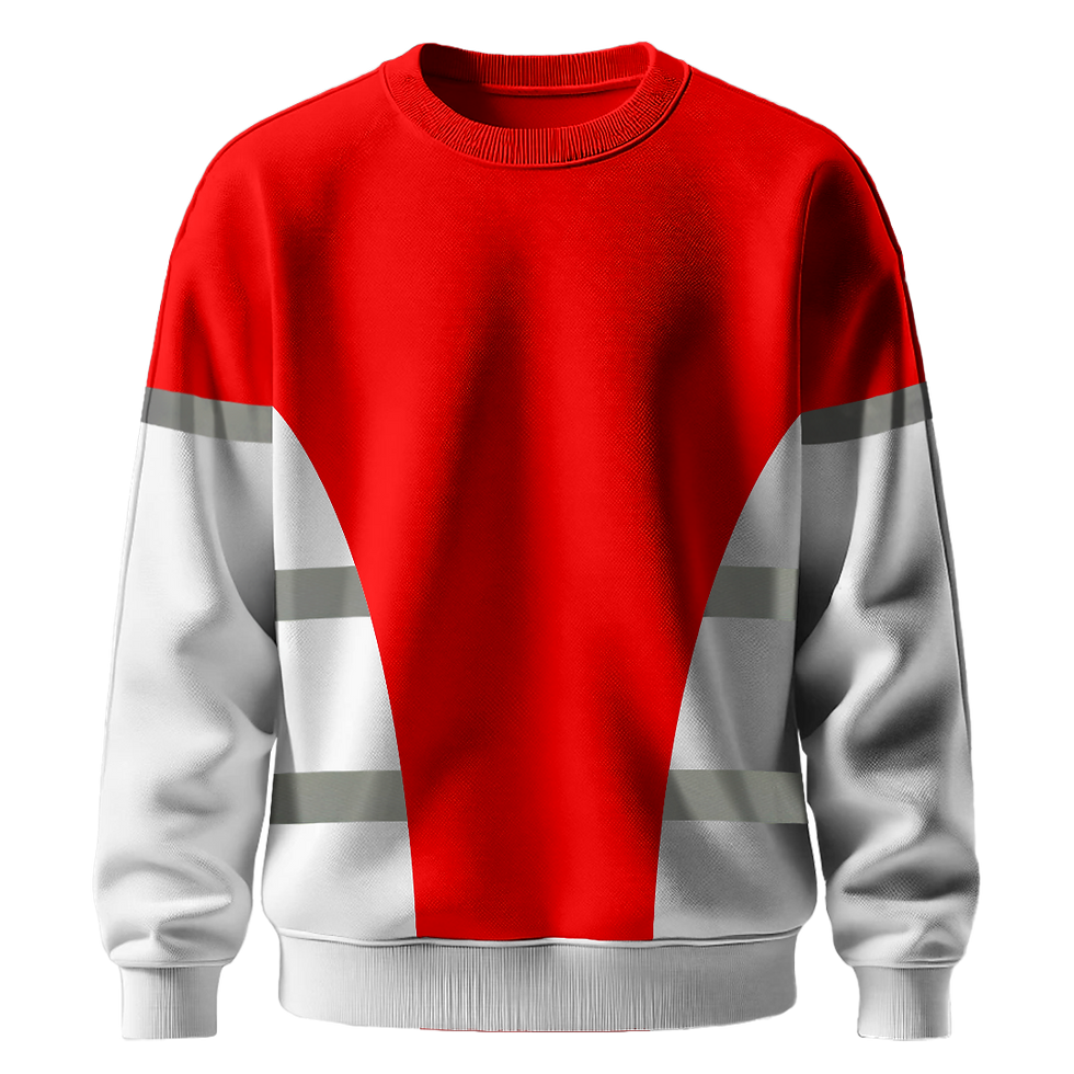 Küçük resim: Nazar Beyaz Garni Reflektörlü Bisiklet Yaka Sweatshirt (7632)