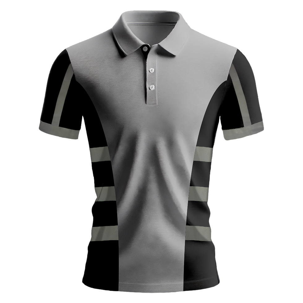 Küçük resim: Nazar Siyah Garni Reflektörlü Polo Yaka T-Shirt (1035)