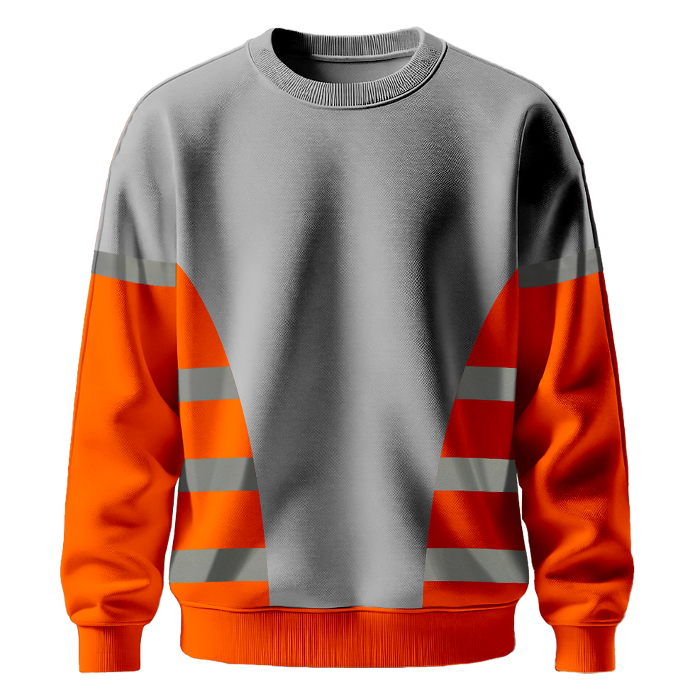 Küçük resim: Nazar Turuncu Garni Reflektörlü Bisiklet Yaka Sweatshirt (7628)